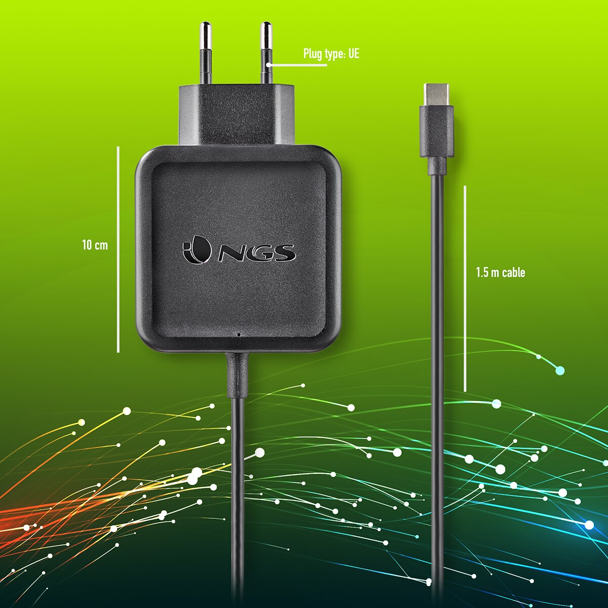 Cargador universal NGS W-45W Tipo C 45W Negro-6