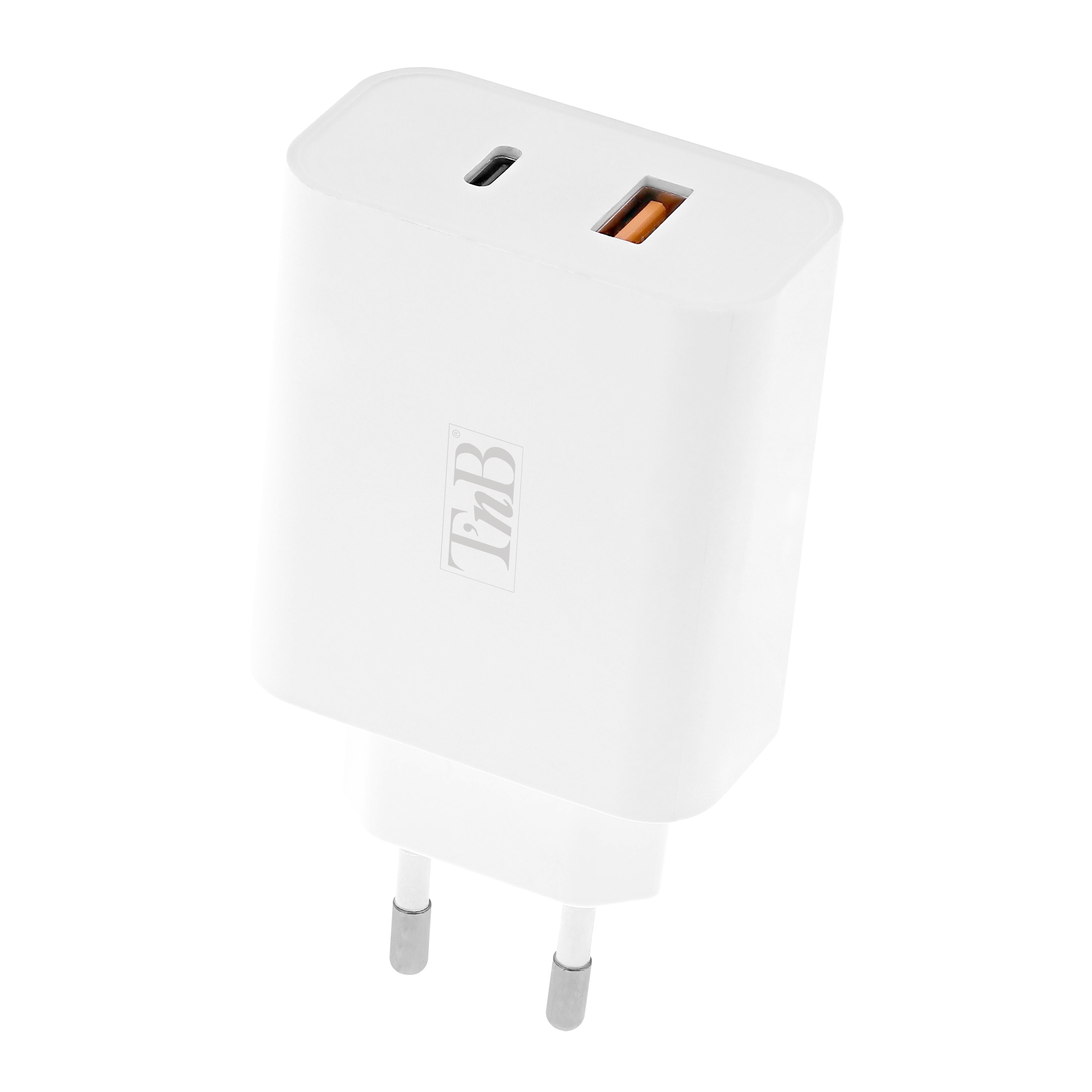 Cargador compacto T'nB iClick 65 W / 19 V para dispositivos con USB-C Blanco-3