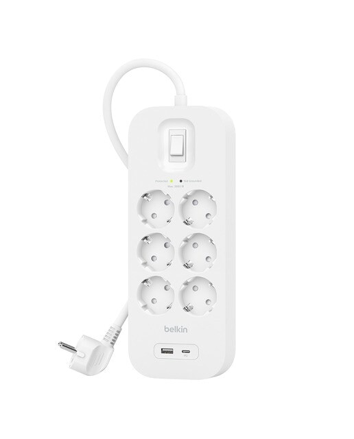 Imagen 0 de Regleta Belkin SurgePlus 6 Tomas, 1 USB-C y 1 USB-A
