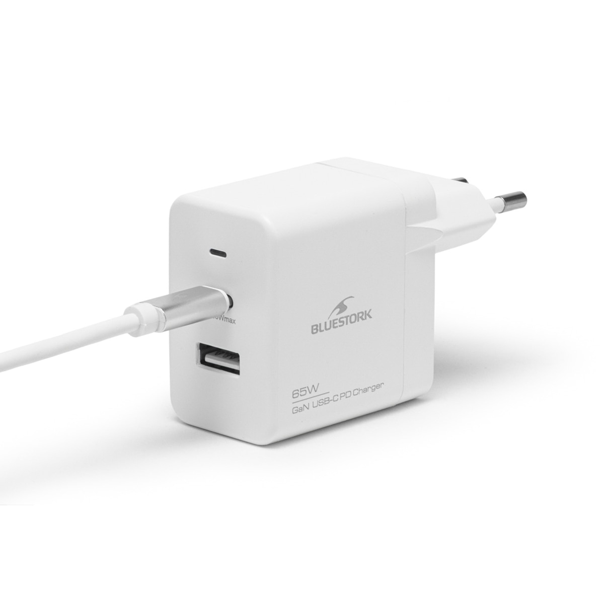 Cargador Bluestork GaN USB-C 65W Blanco-5