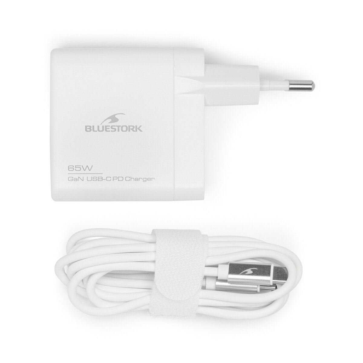 Cargador Bluestork GaN USB-C 65W Blanco-6