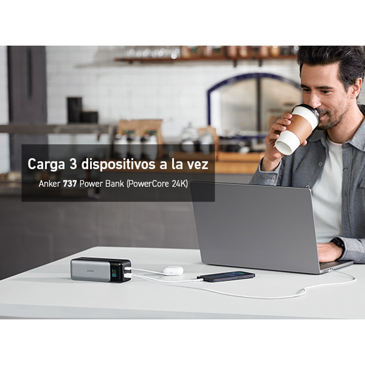 Batería externa Anker 737 Power Bank (PowerCore 24K) 24000 mAh Plata-3