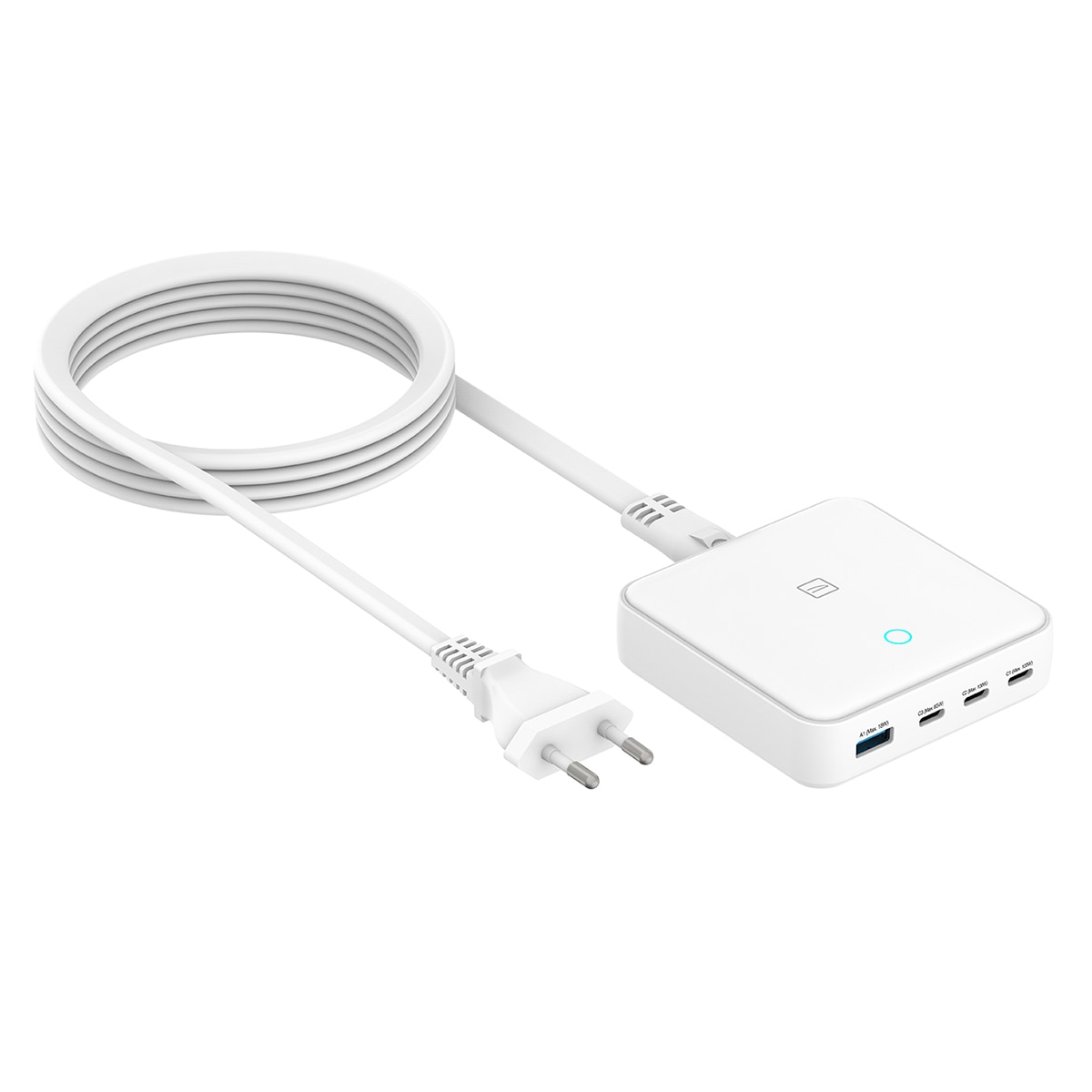 Cargador 100W Tucano con 3 puertos USB-C Power delivery, 1 puerto USB-A Quick charge 3.0 Blanco-2