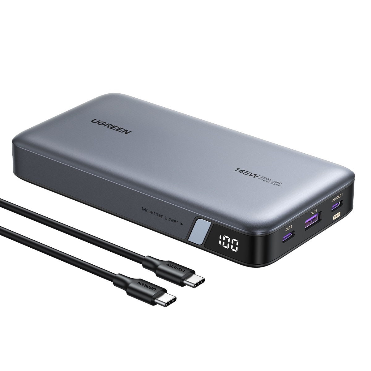 Batería portátil Ugreen Nexode 25000 mA/h 145W Gris oscuro-2