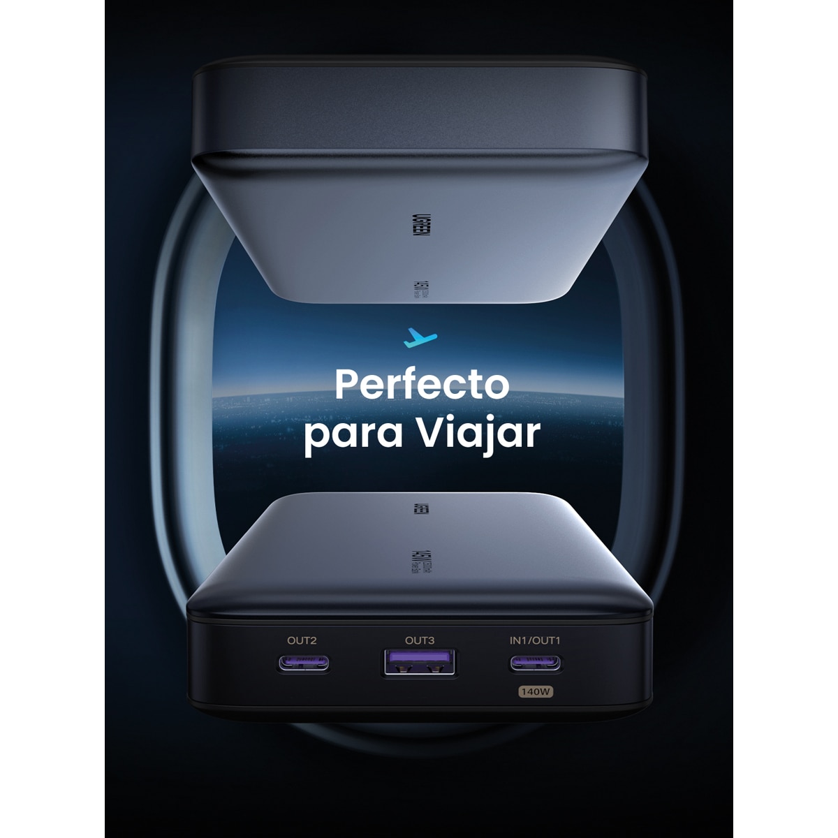 Batería portátil Ugreen Nexode 25000 mA/h 145W Gris oscuro-10