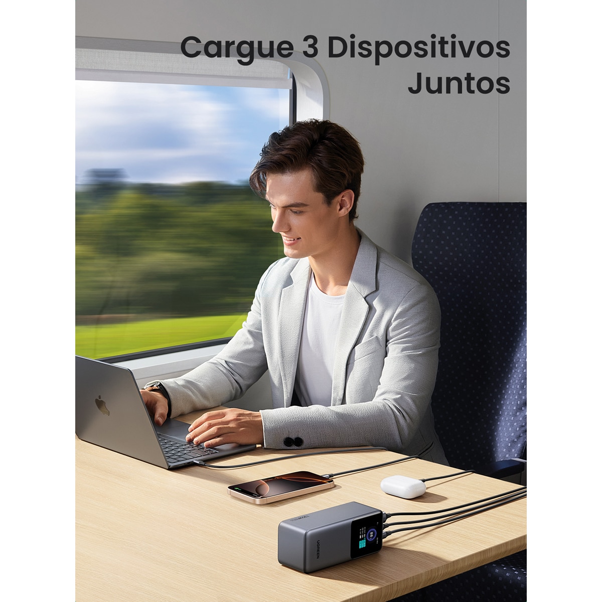 Batería externa Ugreen Nexode 130W 20000 mA/h Gris oscuro-5