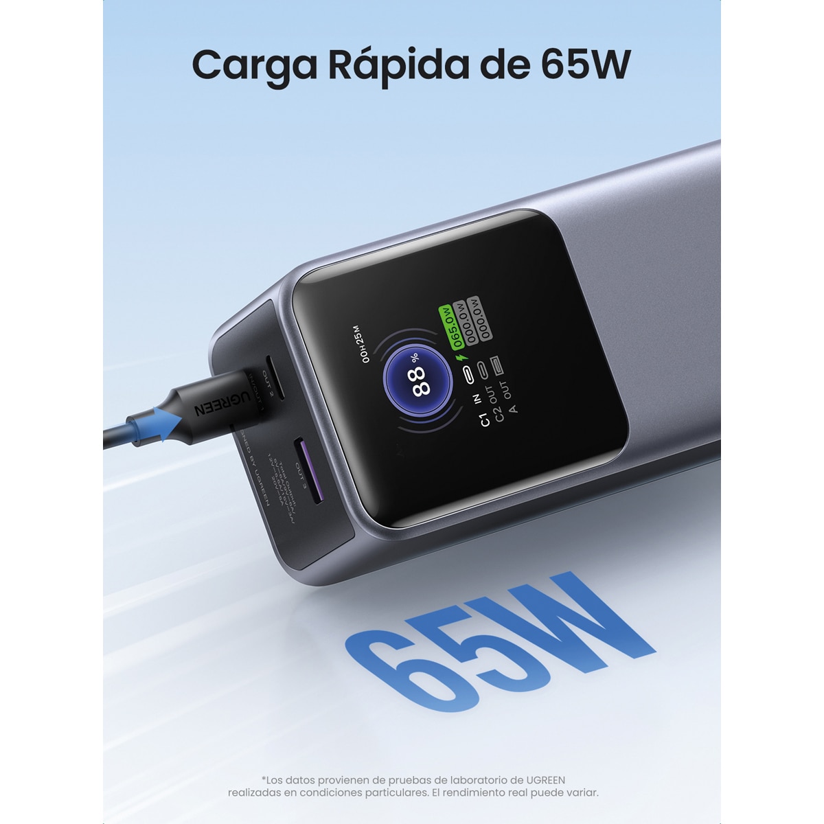 Batería externa Ugreen Nexode 130W 20000 mA/h Gris oscuro-8