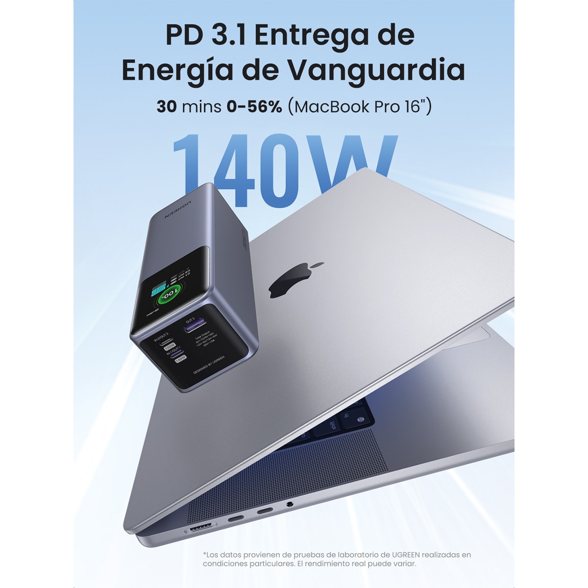Batería externa Ugreen Nexode 25000 mA/h 200W Gris oscuro-2