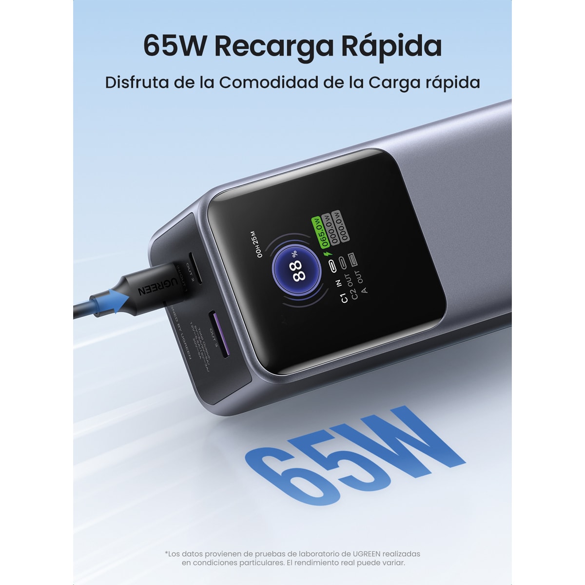 Batería externa Ugreen Nexode 25000 mA/h 200W Gris oscuro-8