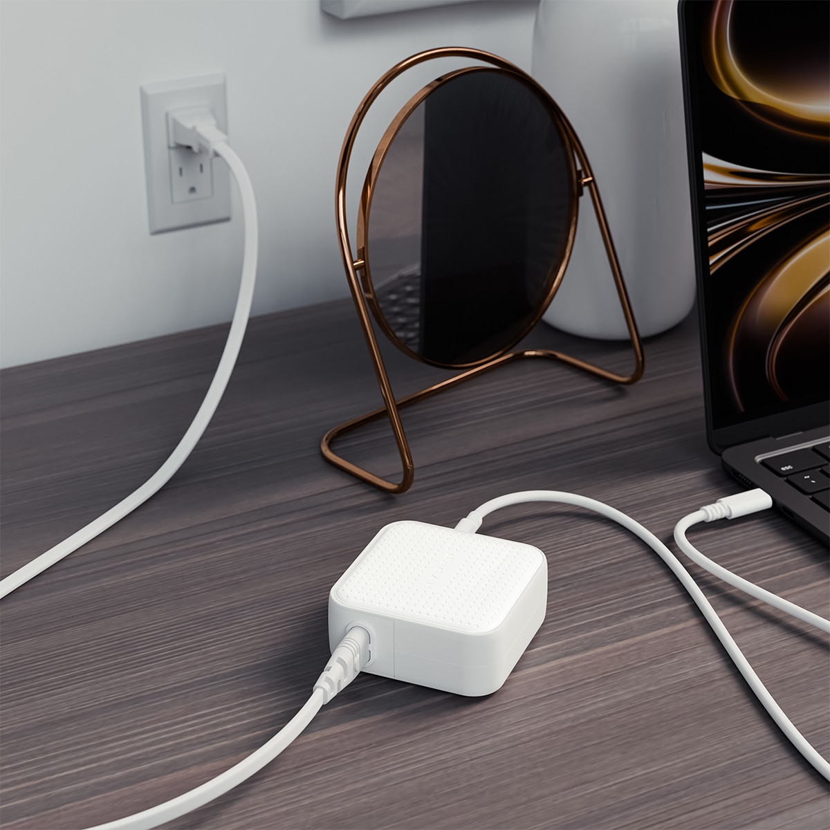 Cargador de viaje HyperJuice 70W USB-C GaN Blanco-6