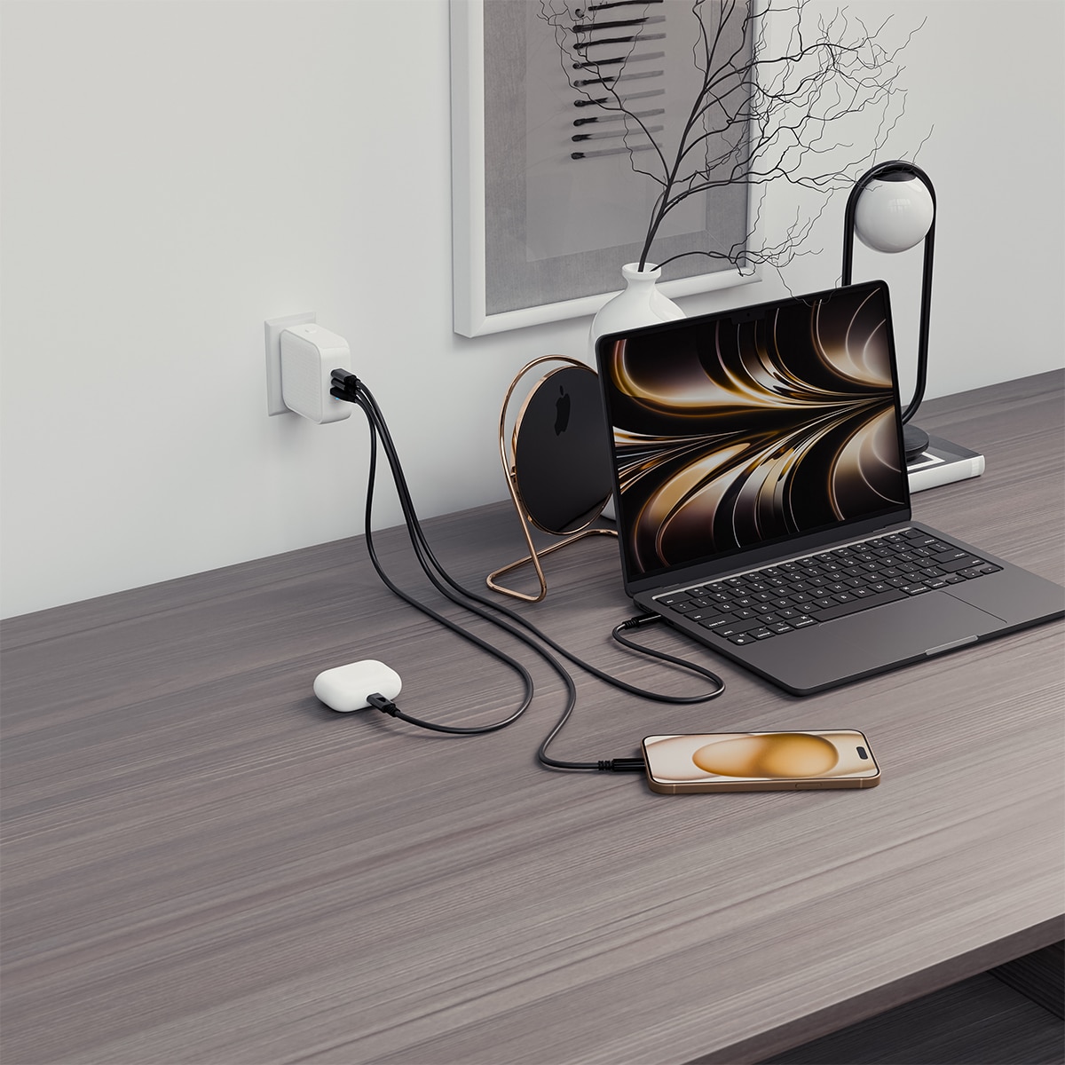 Cargador de viaje HyperJuice 70W USB-C GaN Blanco-7