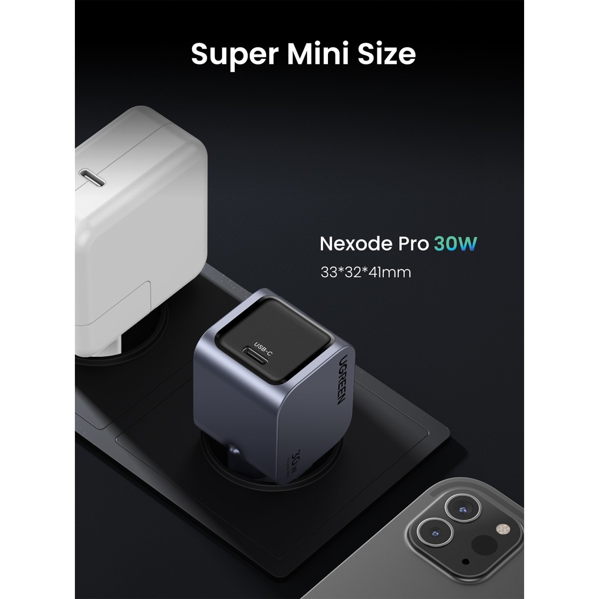 Cargador UGREEN Nexode 30W, GaN II Gris-4