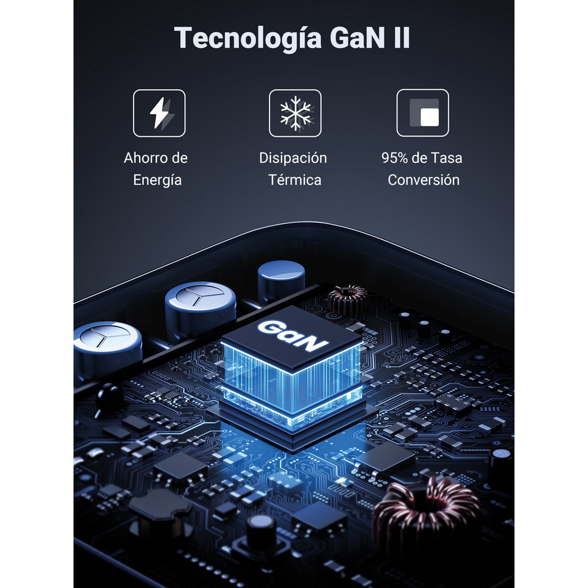 Cargador de escritorio UGREEN Nexode 100W, GaN, 4 puertos Gris-6