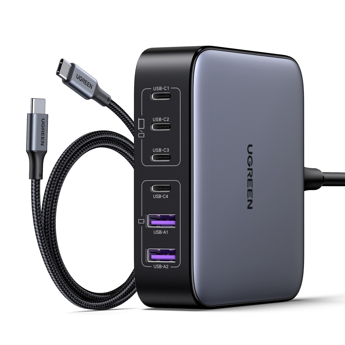 Cargador de escritorio UGREEN Nexode 200W, GaN, 6 puertos Gris-2