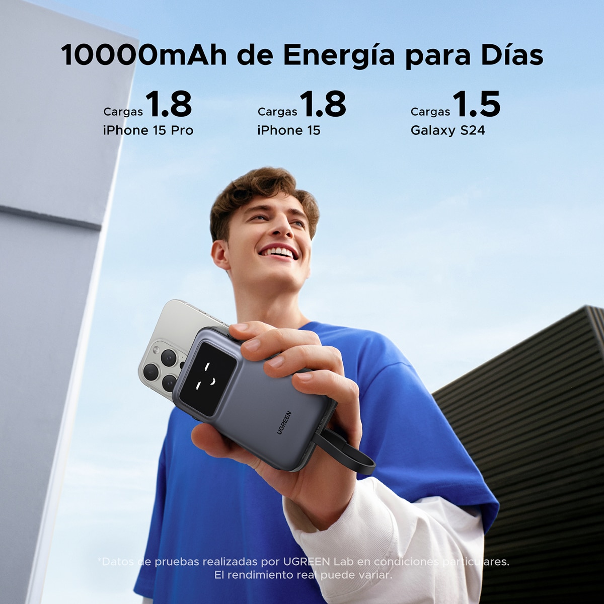 Batería externa UGREEN 30W, 10000 mAh Gris-6