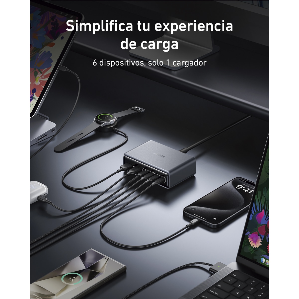 Cargador de sobremesa Anker Prime GaN 200W negro Negro-4