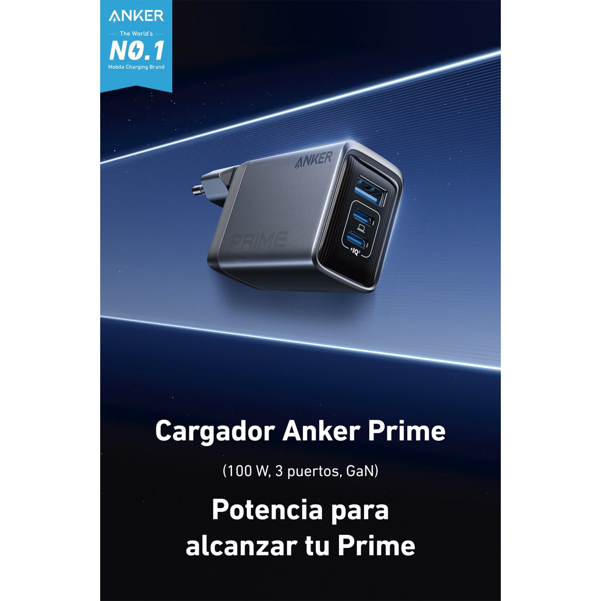 Cargador Anker Prime 100W GaN negro Negro-2