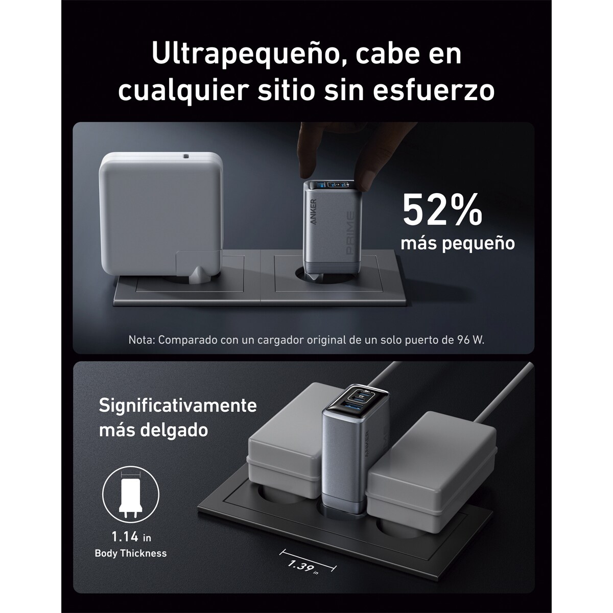 Cargador Anker Prime 100W GaN negro Negro-6