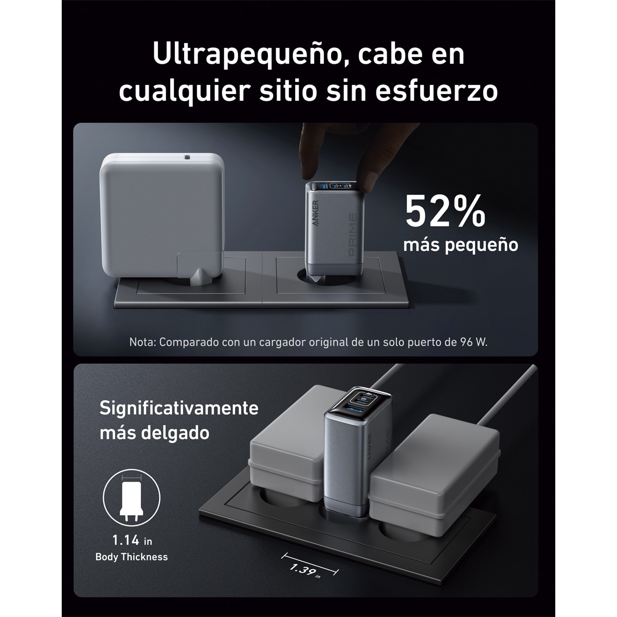 Cargador Anker Prime 100W GaN negro Negro-6