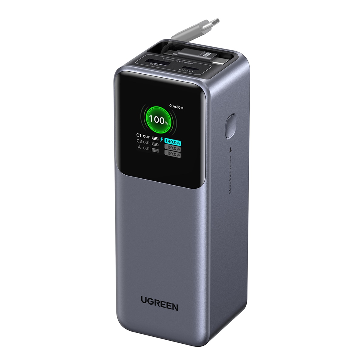 Imagem 0 de Power Bank Ugreen 165W, 20000mAh, com Cabo USB-C Retrátil