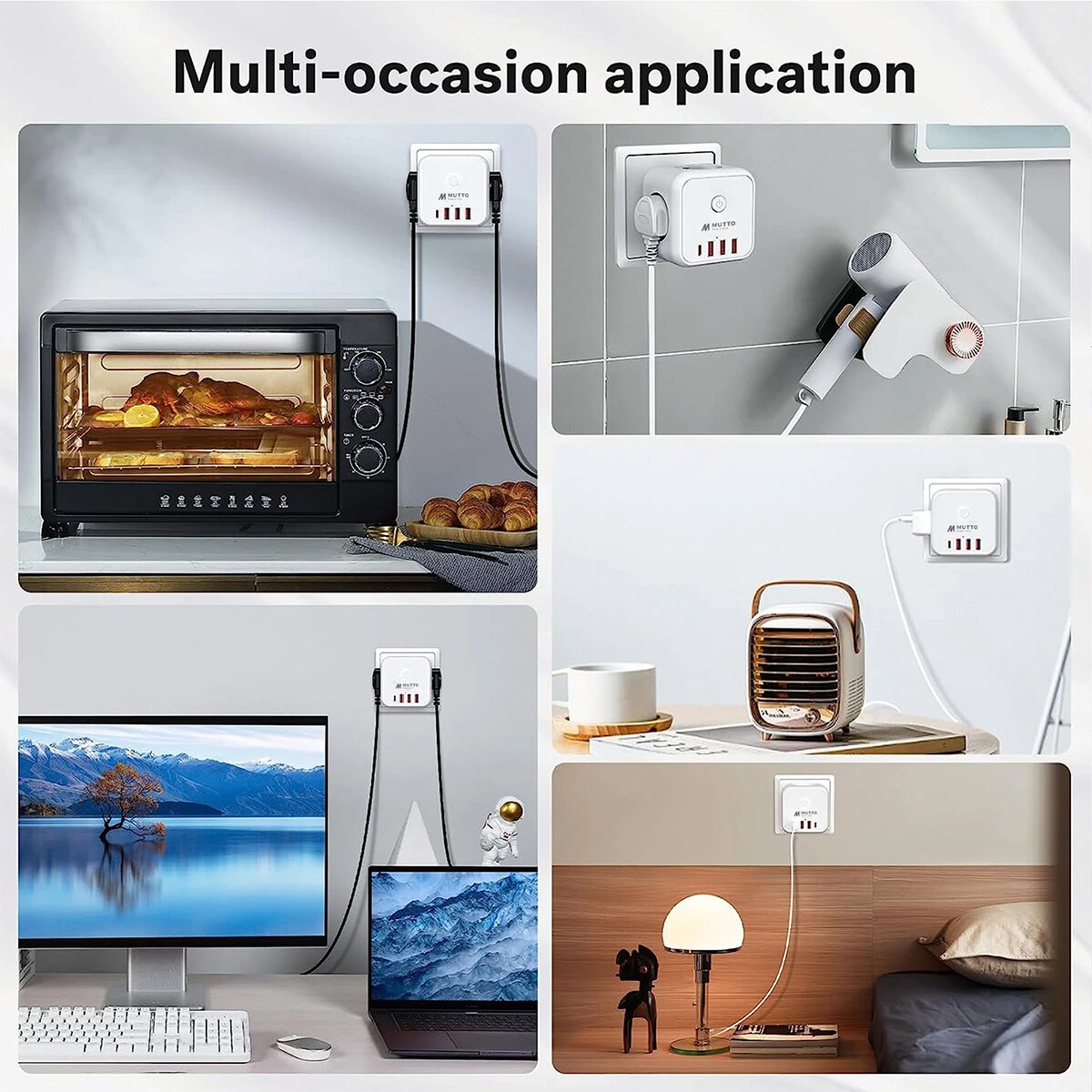 Cargador de red Mutto Cubo hasta 200W Blanco / Gris-7