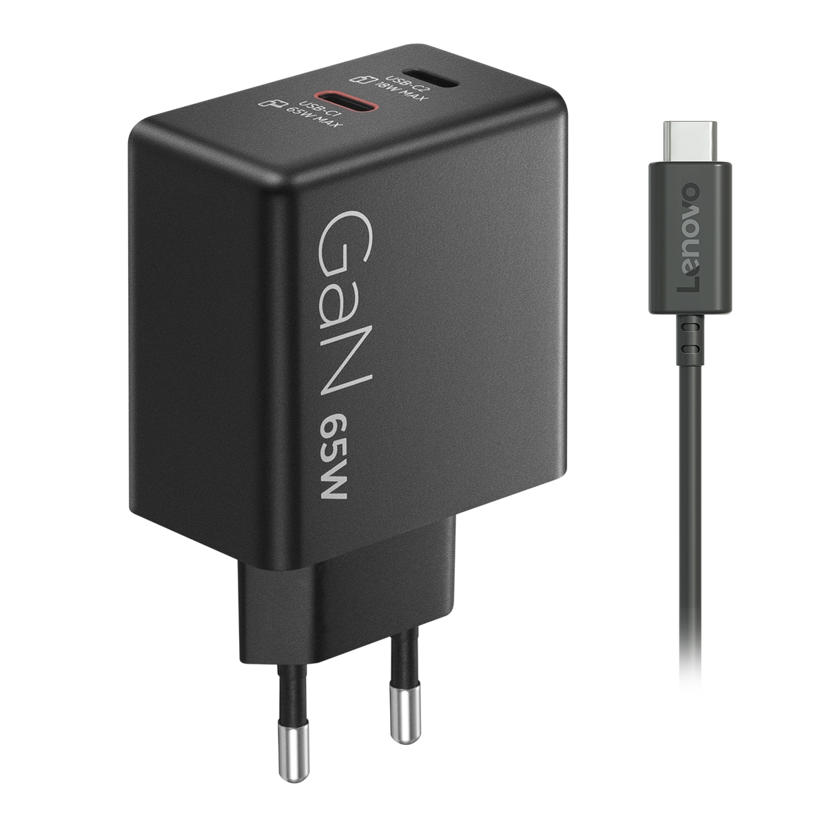Carregador Lenovo  G0A6065BEU USB-C GaN de 65 W - Preto Preto-5