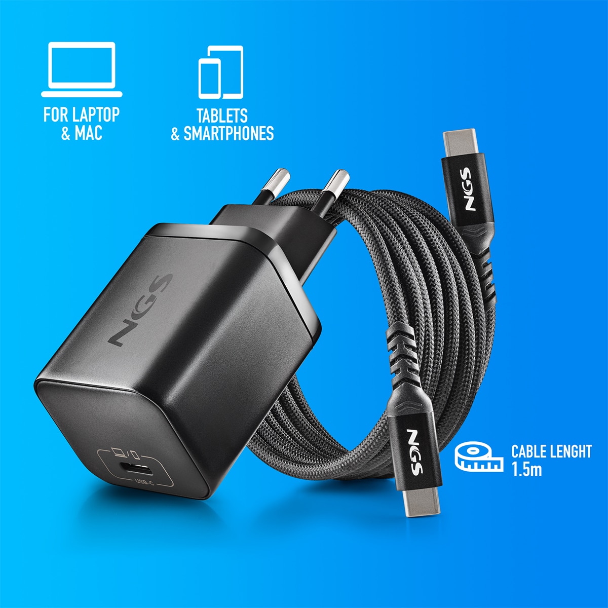 Cargador NGS BUD-L 65W para portátiles Negro-7