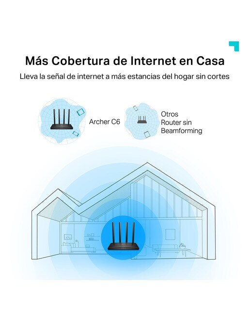 Router Wi-Fi TP-Link Archer C6 Doble Banda AC1200 MU-MIMO - Negro Negro-3
