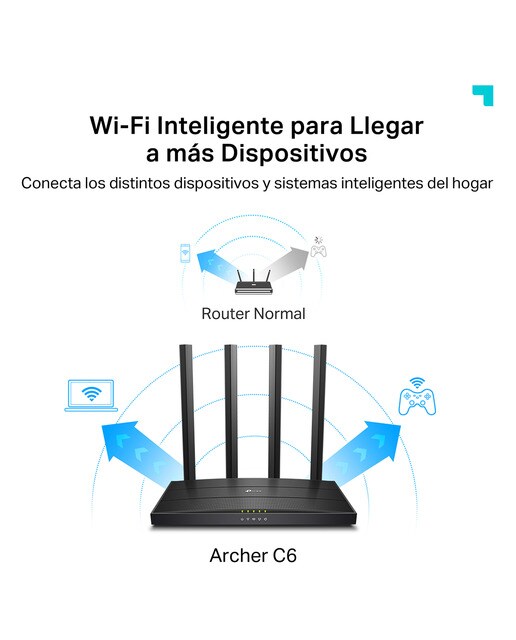 Router Wi-Fi TP-Link Archer C6 Doble Banda AC1200 MU-MIMO - Negro Negro-5