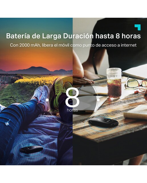 Router Portátil 4G WiFi TP-Link M7010, 300 Mbps, MIMO, LTE, SIM, Batería 8 horas Negro-3