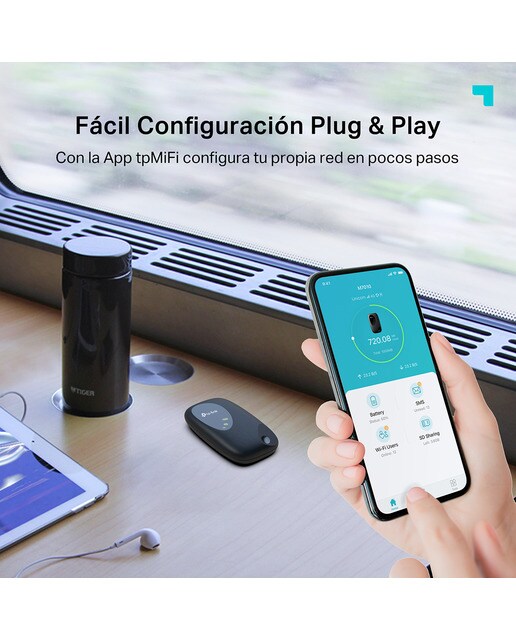 Router Portátil 4G WiFi TP-Link M7010, 300 Mbps, MIMO, LTE, SIM, Batería 8 horas Negro-6