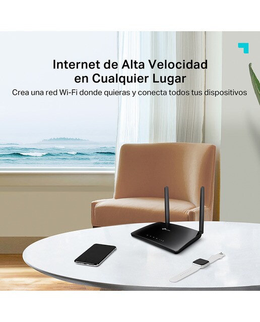 Router 4G TP-Link TL-MR6400, 300Mbps, Ethernet LAN/WAN, doble antena Negro Negro-3