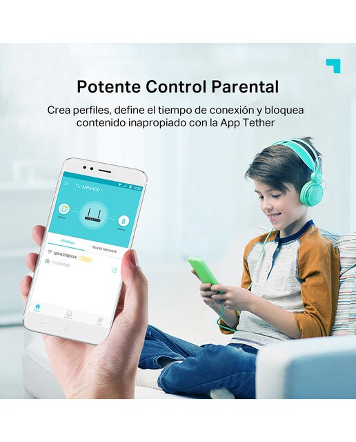 Router 4G TP-Link TL-MR6400, 300Mbps, Ethernet LAN/WAN, doble antena Negro Negro-7