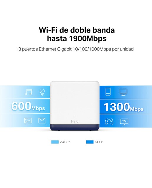 Sistema WiFi Mesh - Mercusys Halo H50G 3 Pack - Blanco Blanco-4