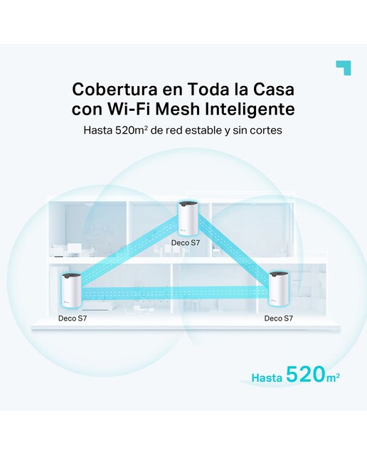 Sistema Wi-Fi Mesh TP-Link Deco S7 AC1900 Dual Band, 3x3 MU-MIMO, Beamforming, Gigabit - 3 Unidades Branco-3