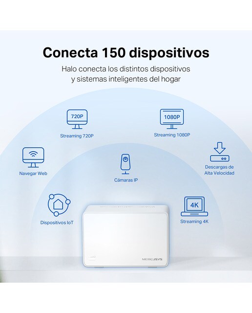 Sistema Wi-Fi Mesh Mercusys Halo H80, AX3000 Doble Banda, MU-MIMO, Gigabit, (2 nodos) Blanco-8