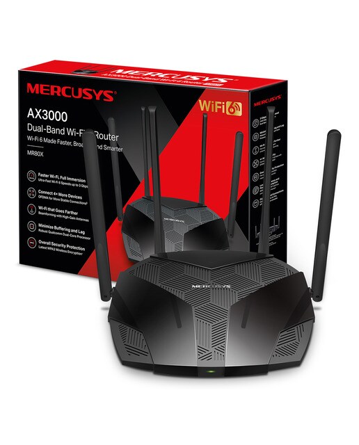 Router Mercusys MR80X AX3000 Wi-Fi 6 de doble banda 9