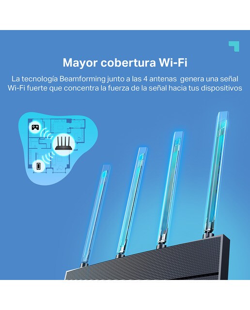 Router Wi-Fi 6 TP-Link Archer AX12, WiFi 6, 1500 Mbps, Doble Banda, 4 Antenas, 4 Puertos Gigabit Negro-5