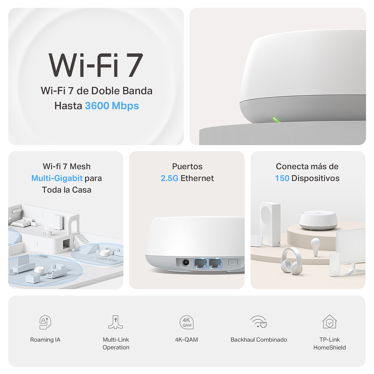 Router Wi-Fi 6 TP-Link Deco BE25, Archer AX12, Wi-Fi 6, Doble Banda AX1500, 4 Antenas, 4 Puertos Gigabit Blanco-3