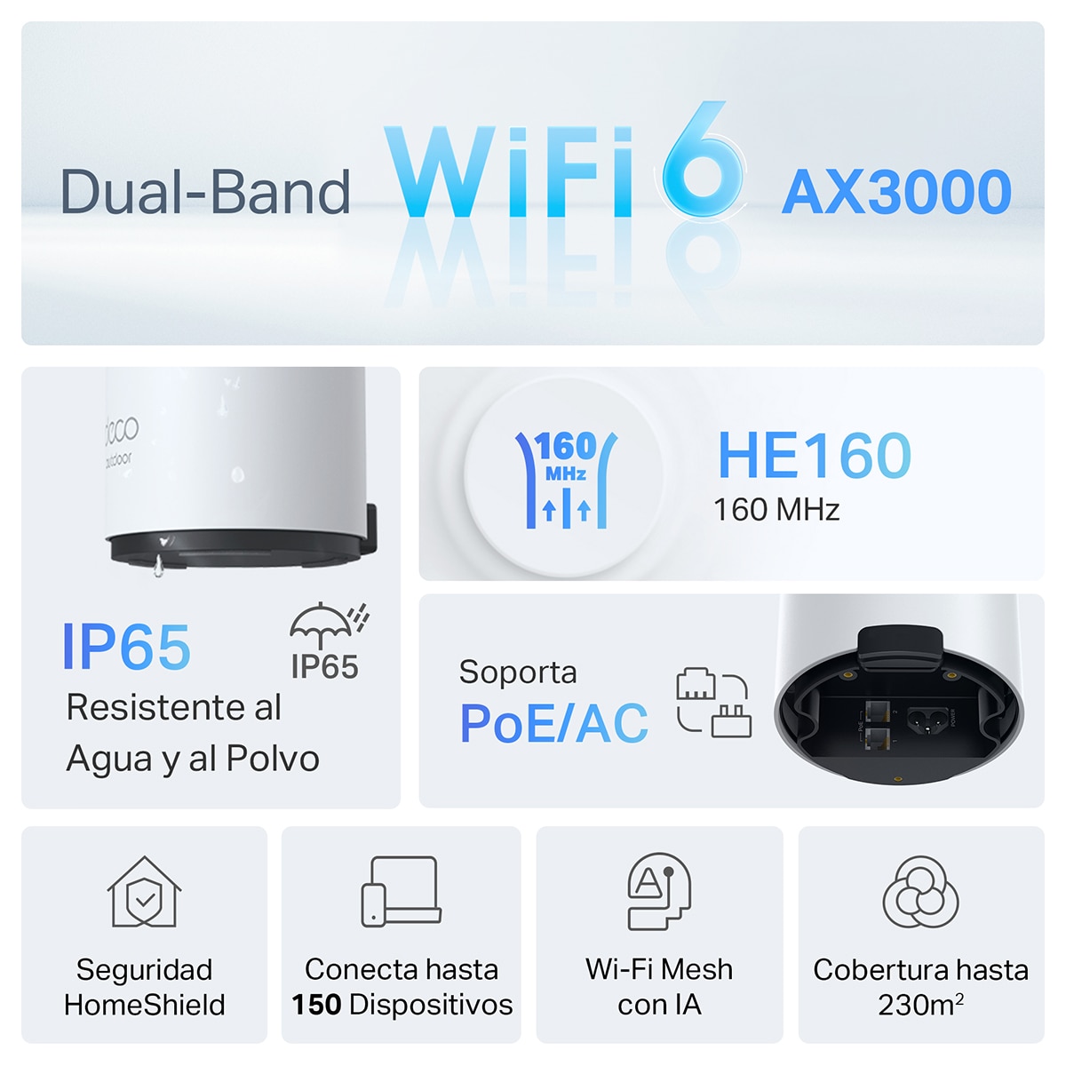 Sistema Wi-Fi Mesh Deco X50-Outdoor (1 Nodo) Wi-Fi 6 AX3000 Blanco-2