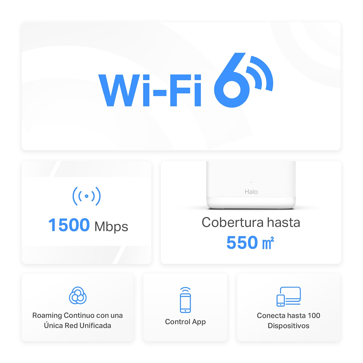 Sistema Wi-Fi Mesh Mercusys Halo H60X (3 Nodos) Wi-Fi 6 AX1500 2