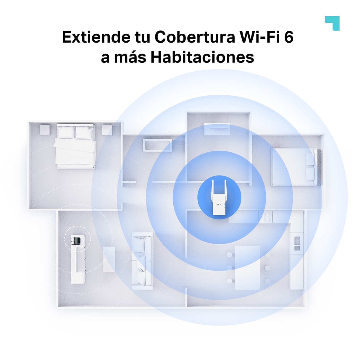 Repetidor Wi-Fi 6 TP-Link RE705X AX3000 Blanco-4