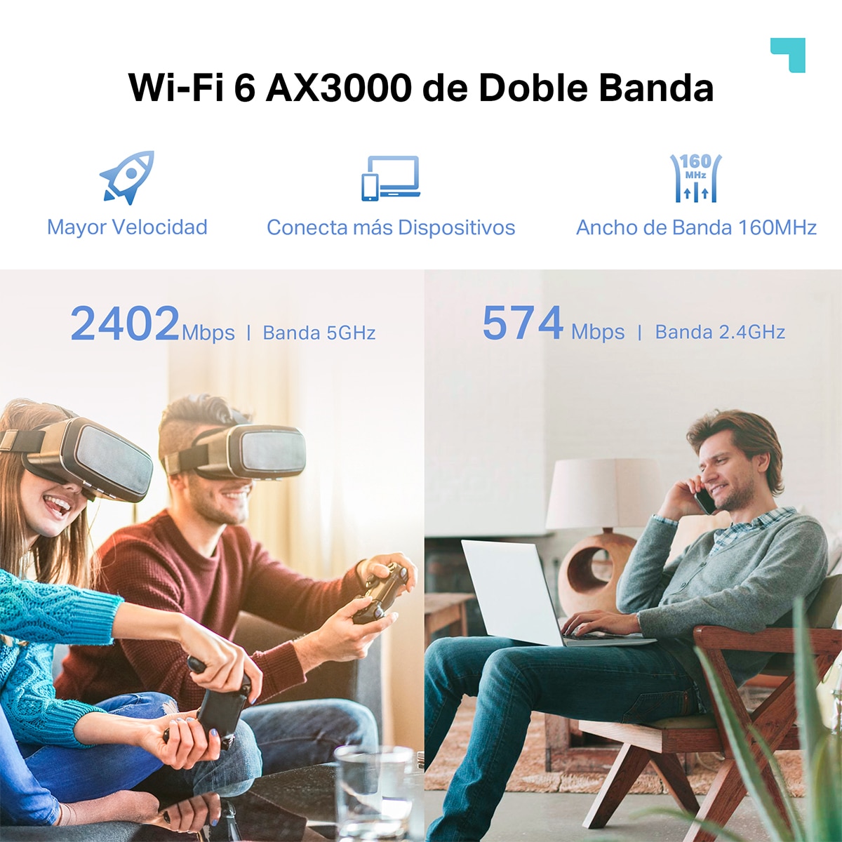 Repetidor Wi-Fi 6 TP-Link RE705X AX3000 Blanco-5