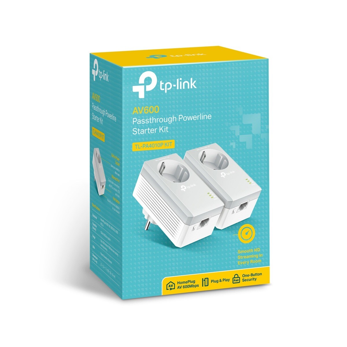Kit de inicio TP-Link Powerline AV600 con enchufe incorporado - Blanco Blanco-4