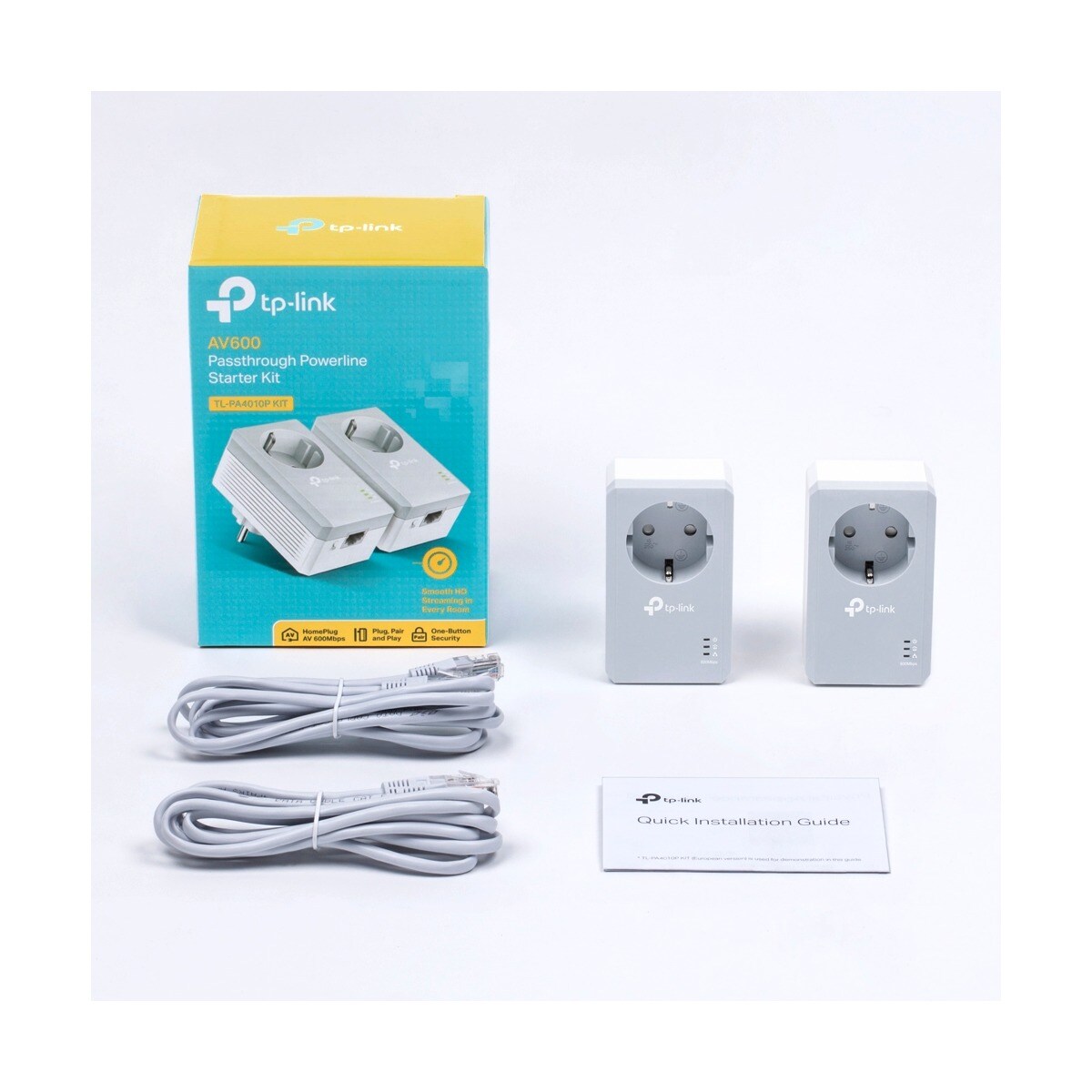Kit de inicio TP-Link Powerline AV600 con enchufe incorporado - Blanco Blanco-5