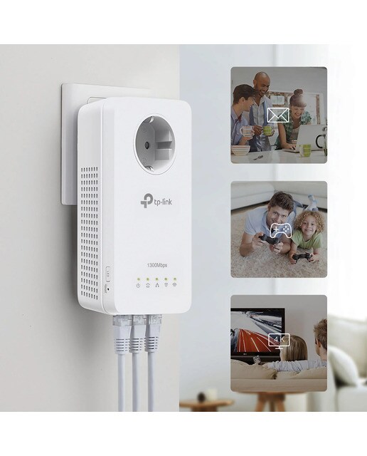 Powerline TP-LINK TL-WPA8631P KIT Wi-Fi AC Gigabit AV1200 con enchufe - Blanco Blanco-3