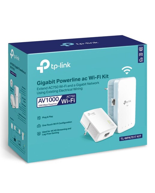 Kit Powerline Tp-Link TL-WPA7517 KIT Wi-Fi AV1000 3