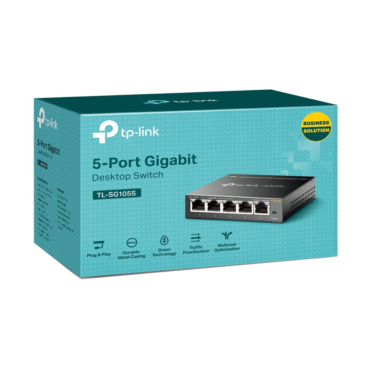 Switch TP-Link TL-SG105S, 5 puertos RJ-45, Gigabit Ethernet 10/100/1000 Mbps - Negro Negro-5