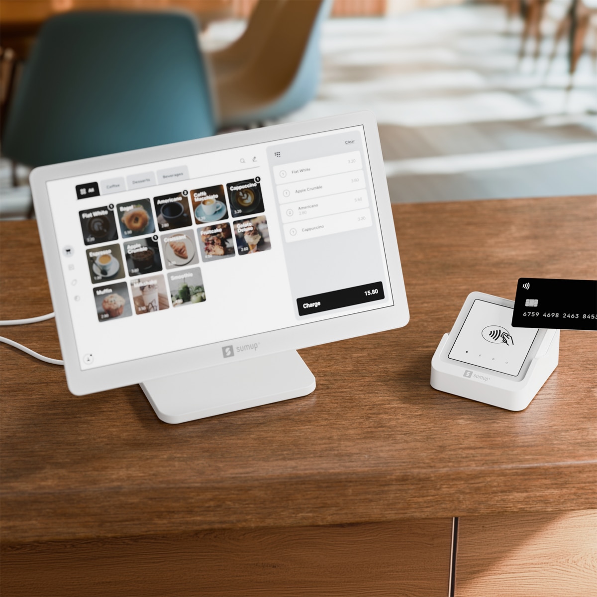 TPV Sumup Lite + Datáfono Solo 4G Wi-Fi + Estación de carga Blanco-6