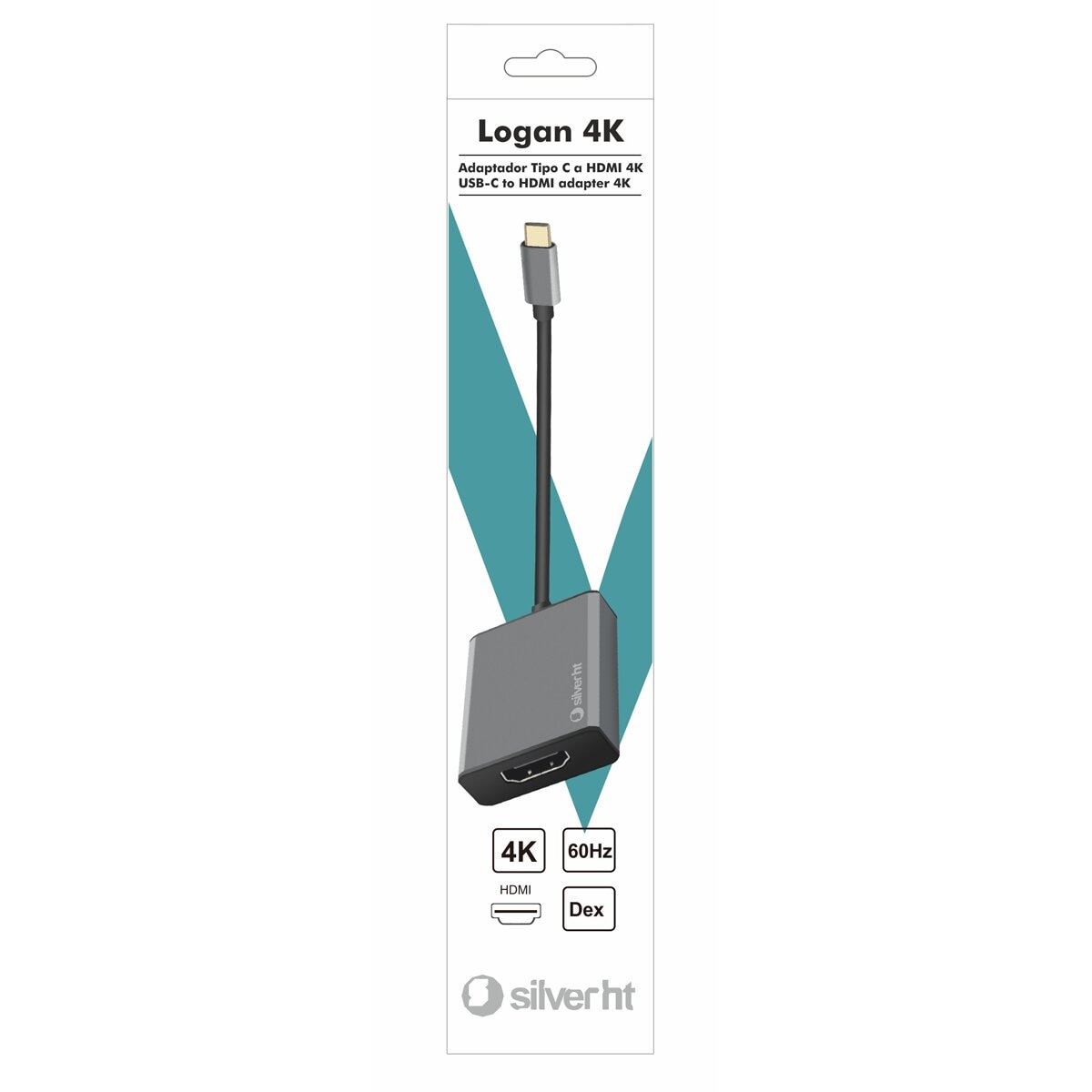 Adaptador SilverHT Logan Tipo C a HDMI 4K Gris oscuro-3